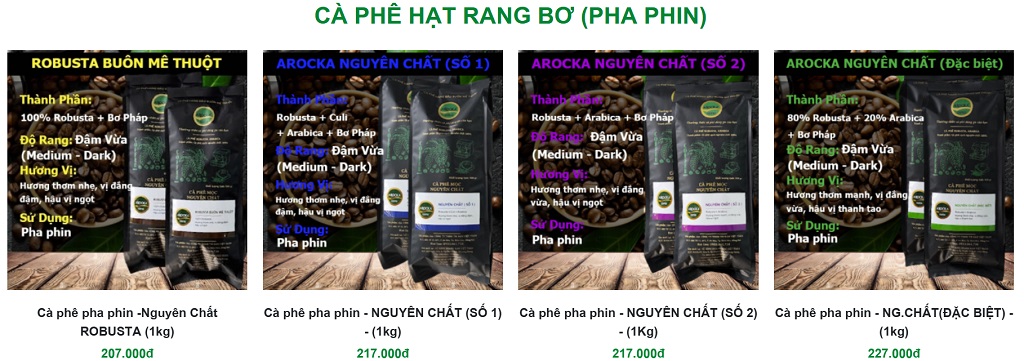 cà phê hạt rang bơ pha phin