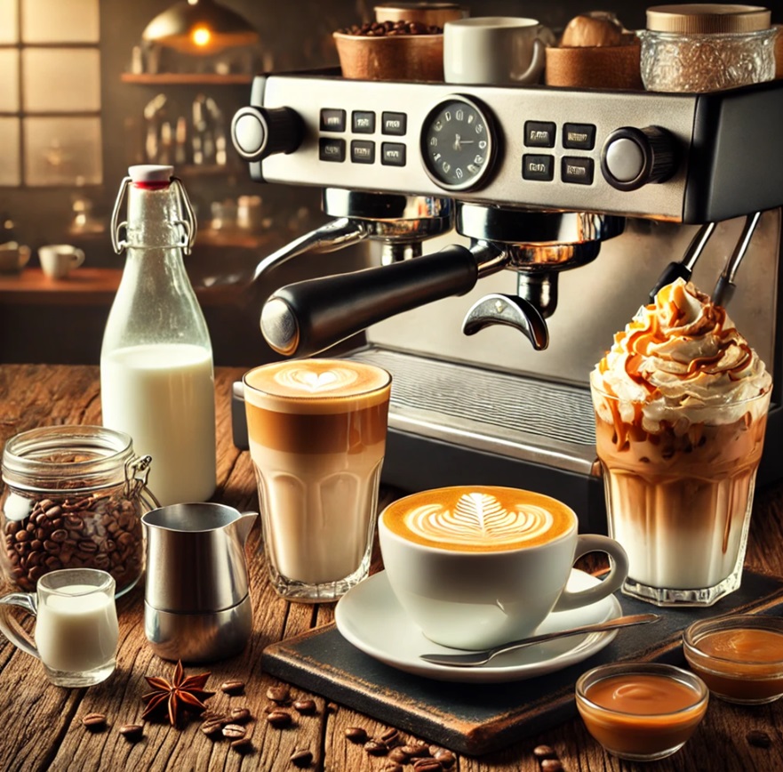 cách kết hợp cafe hạt pha máy