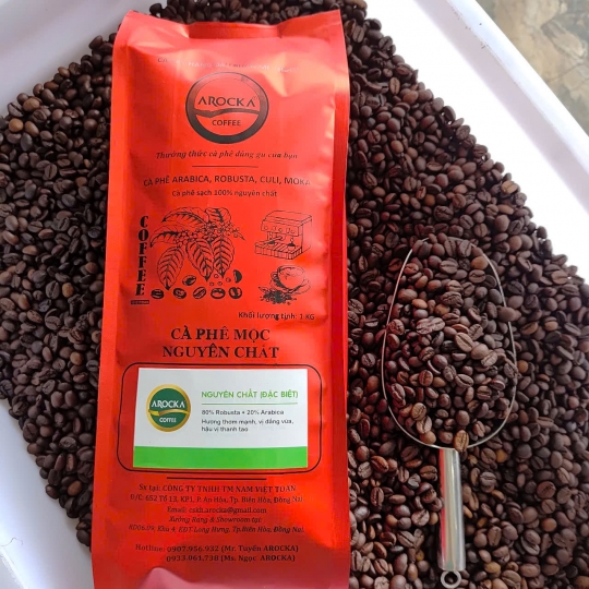 Cà phê hạt rang mộc - (ĐẶC BIỆT 80/20) (1Kg)