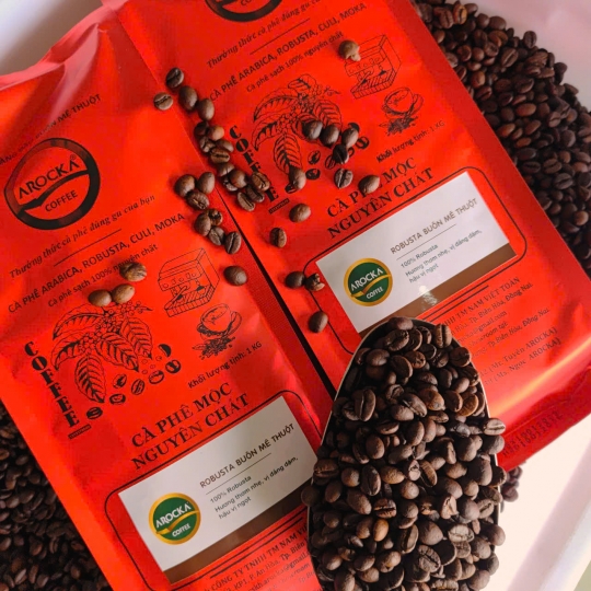 Cà phê hạt rang mộc - 100% ROBUSTA (1Kg)