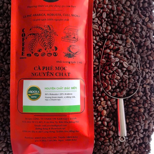 Cà phê hạt rang mộc - (ĐẶC BIỆT 80/20) (1Kg)