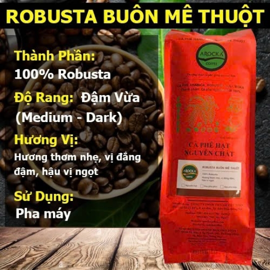 Cà phê hạt rang mộc - 100% ROBUSTA (1Kg)